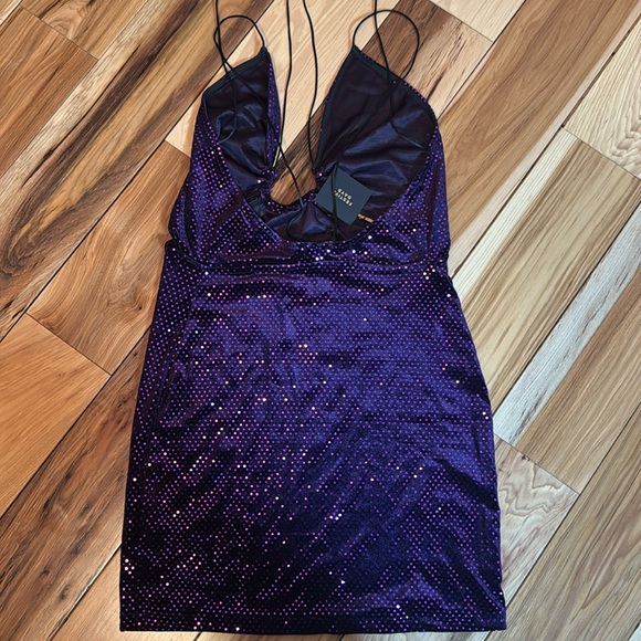 ZARA Sequin 'Festive Days' Strappy Cut Out Mini Dress - Picture 3 of 4